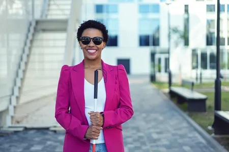 Visually impaired woman